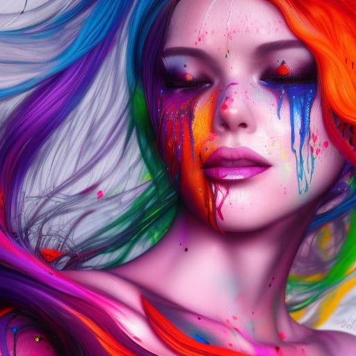 Girl Crying Paint