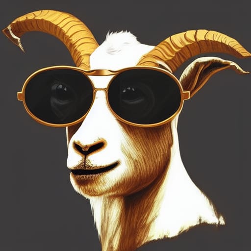Goat With Brown Oval Shades
