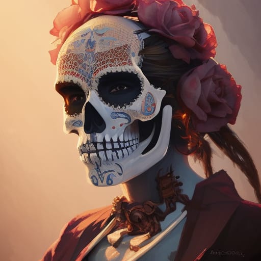 Decorated Woman Skull