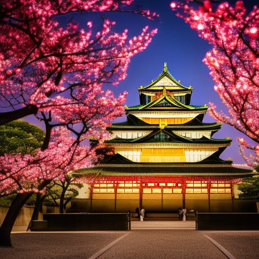 Osaka Castle at Night