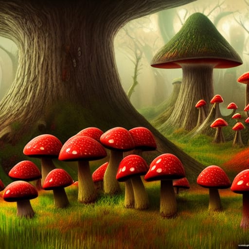 Red Mushroom Fantasy Forest