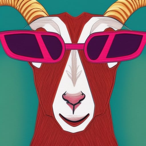 Goat With Pink Sunglasses