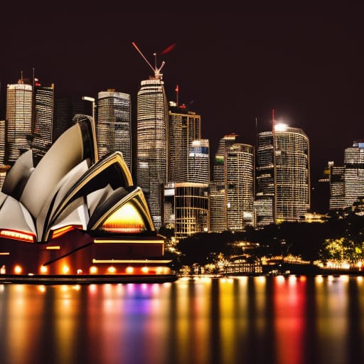 Sydney Oprah House at Night