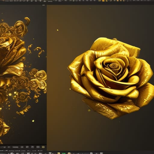 Gold Rose Reflection