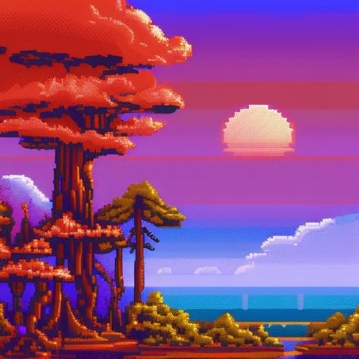 Pixel Jungle Sunset