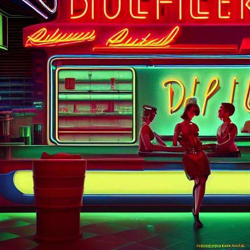 Neon Lit Diner