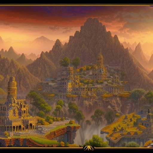 Mountain Temple Scene