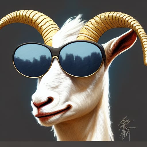 Goat With Blue Shades