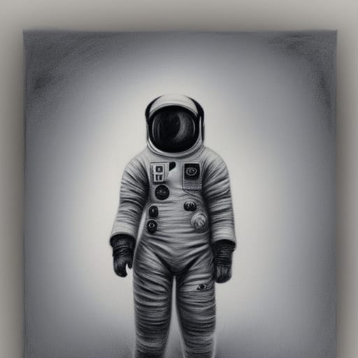 B&W Astronaut Sketch