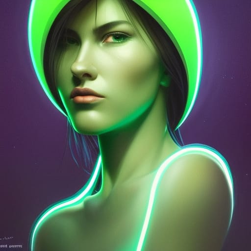 Green Neon Woman