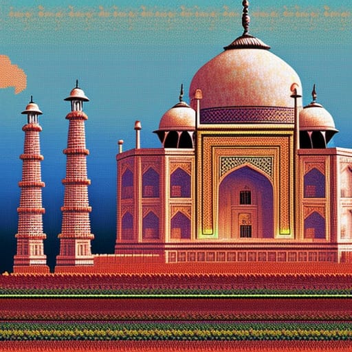 Pixel Taj Mahal Sunset