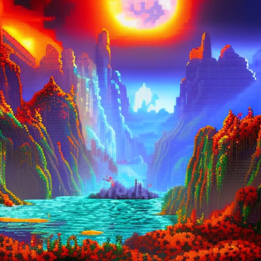 Pixel Paradise Sunset