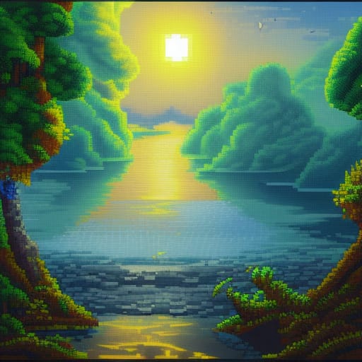 Pixel Forest Sunrise