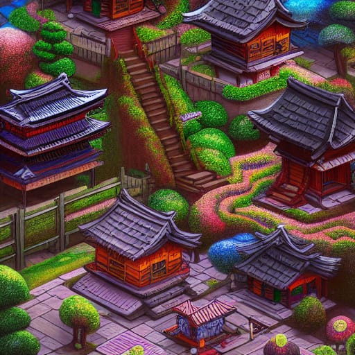 Asian Garden Scene