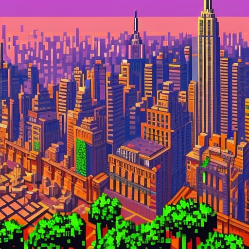 Pixel City Sunset