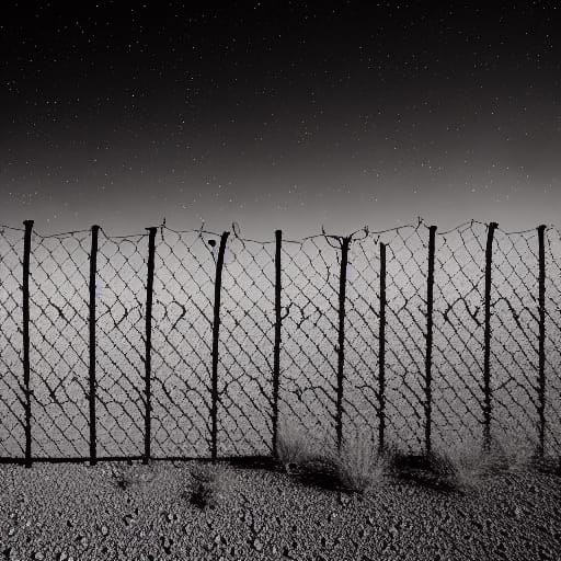 B&W Desert Fence