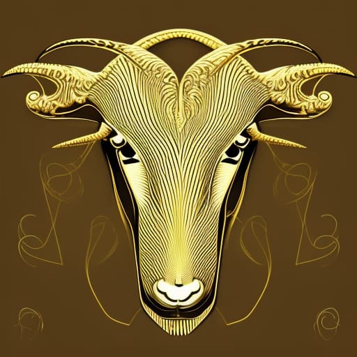 Gold Symmetry Abstract Goat