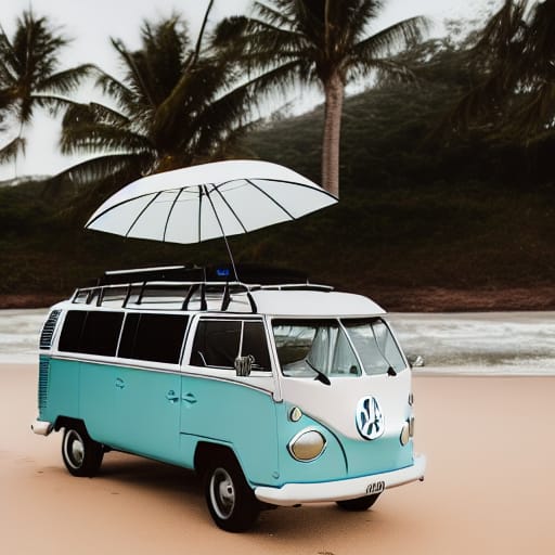 Classic Bus on the Beach