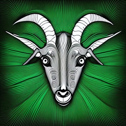 Green Symmetrical Goat