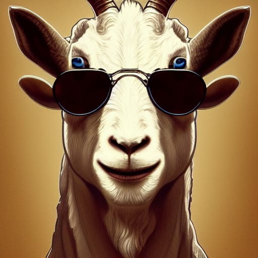 Staring Goat With Black Shades