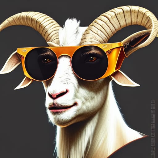 Goat With Golden Goggles