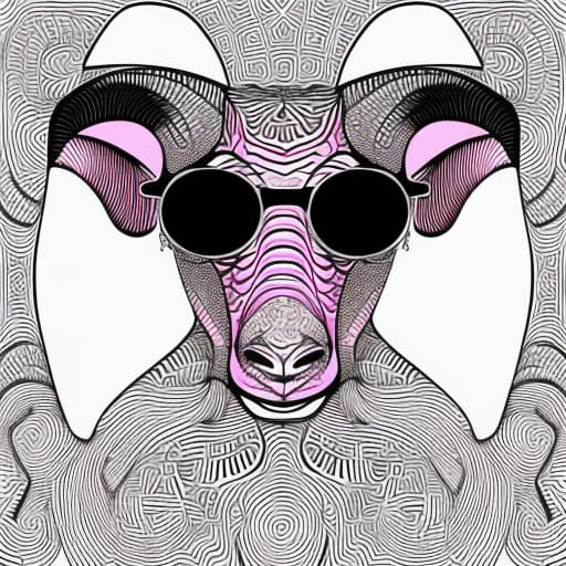 Pink Goat With Shades