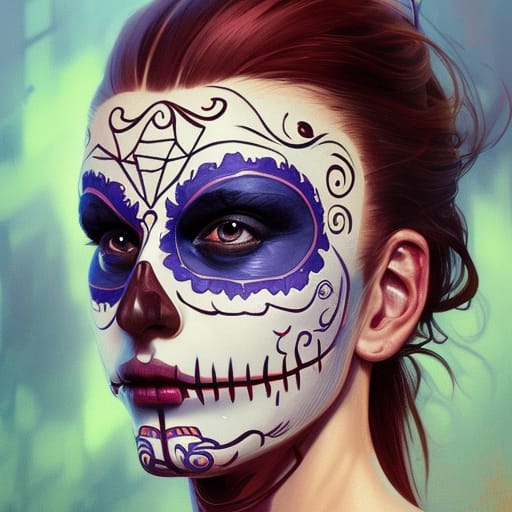 Woman Painted Face