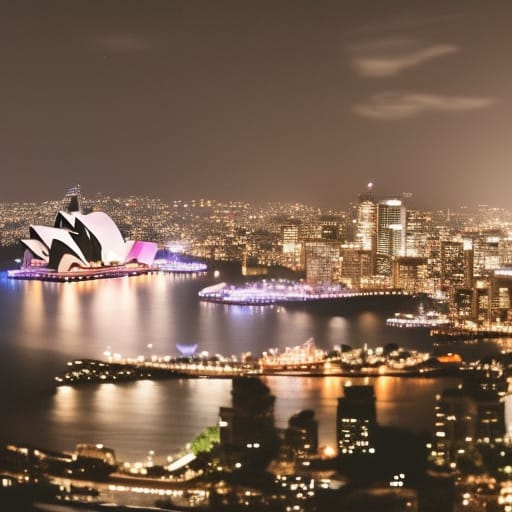 Midnight at Sydney Harbour