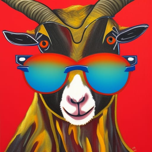 Goat With Colorful Shades