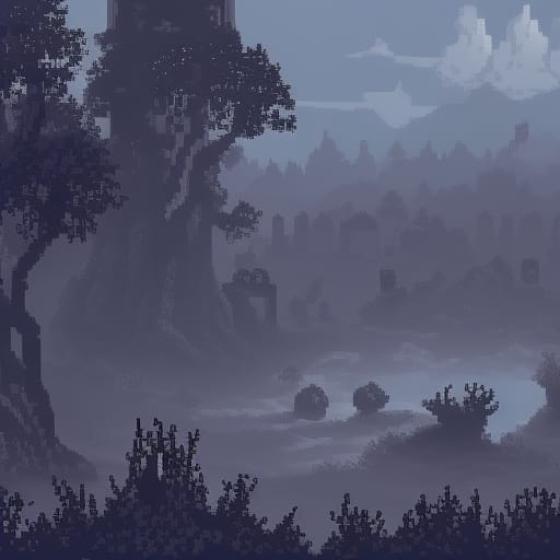 Pixel Misty Forest