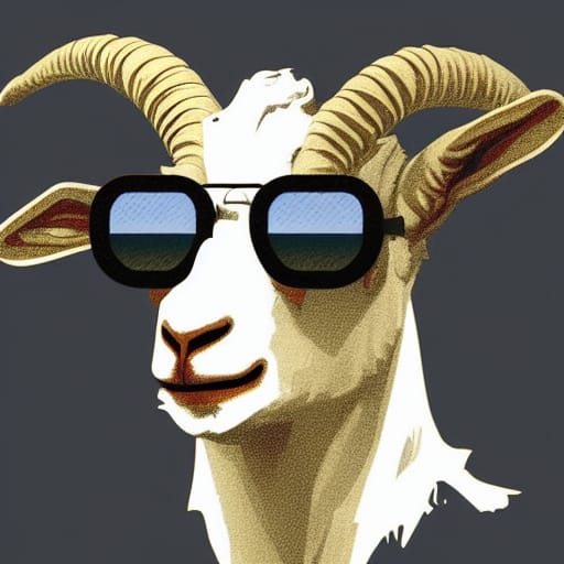 Goat With Thick Rim Shades