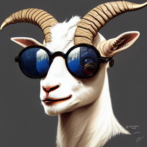 Goat With Black Circle Shades