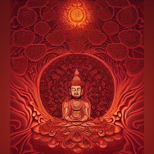 Red Paper Buddha