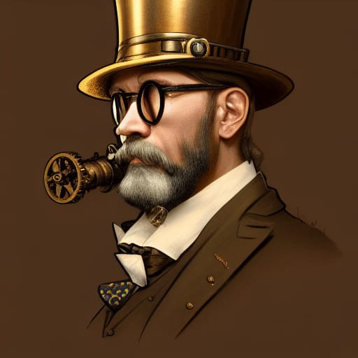 Gold Top Hat Steampunk Man