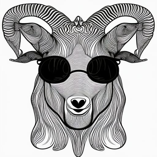 Abstract Goat With Shades