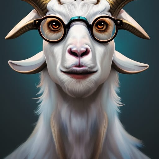 Angry Goat With Glasses