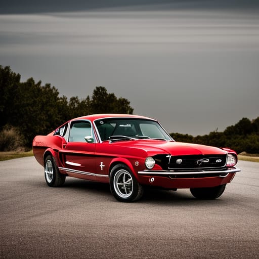 Classic Red Ford Mustang