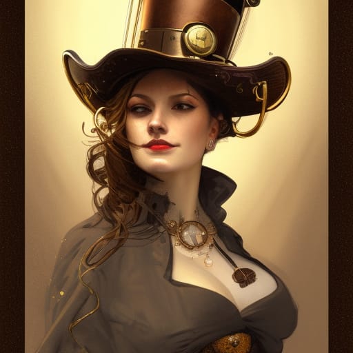 Top Hat Steampunk Woman