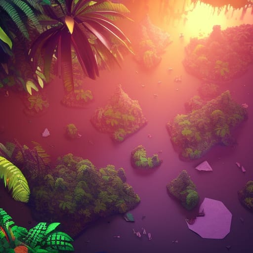 Jungle Sunset Scene