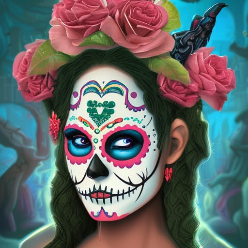 Animated Skull Woman