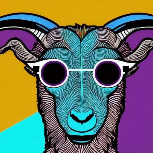 Pop Art Goat Portrait