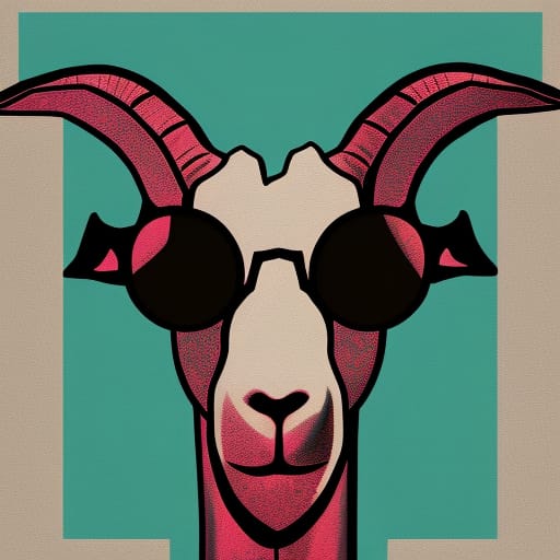 Goat With Shades Portrait